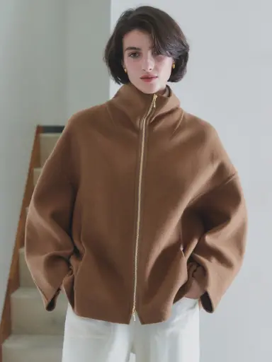 尾州】Double Melton Zip Coat - Aga - Aga｜YAMADAYA STORE