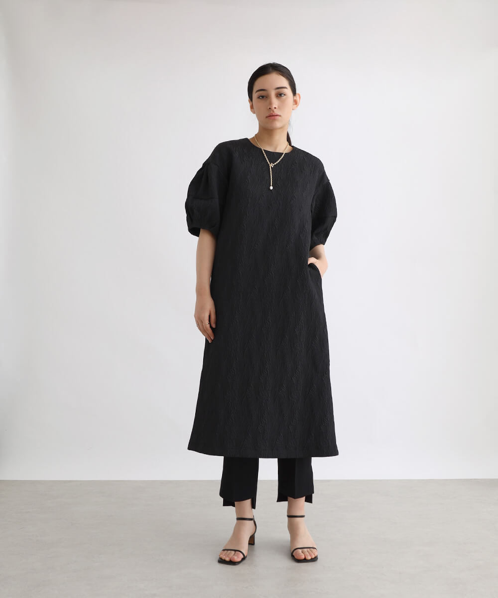 木目柄ふくれジャガードワンピース YAMADAYA STORE 木目柄ふくれジャガードワンピース YAMADAYA STORE