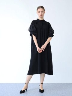 オーガンジースリーブワンピース - Aga Black - Aga｜YAMADAYA STORE