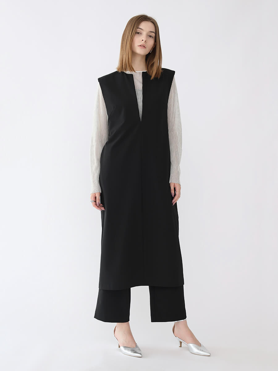 ツイルVネックワンピース YAMADAYA STORE ツイルVネックワンピース YAMADAYA STORE