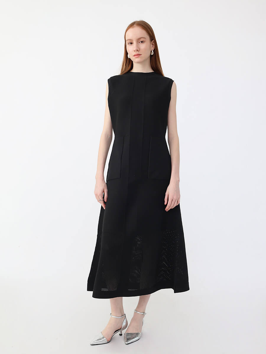 ニット切替フレアワンピース YAMADAYA STORE ニット切替フレアワンピース YAMADAYA STORE