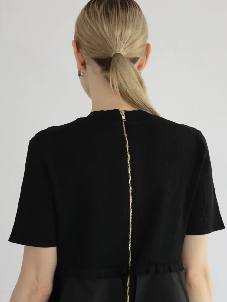 ヤマダヤ　ガルン　Aga Black 14Ｇ布帛ドッキング　ワンピース 14G布帛ドッキングOP - Aga Black - Aga｜YAMADAYA STORE