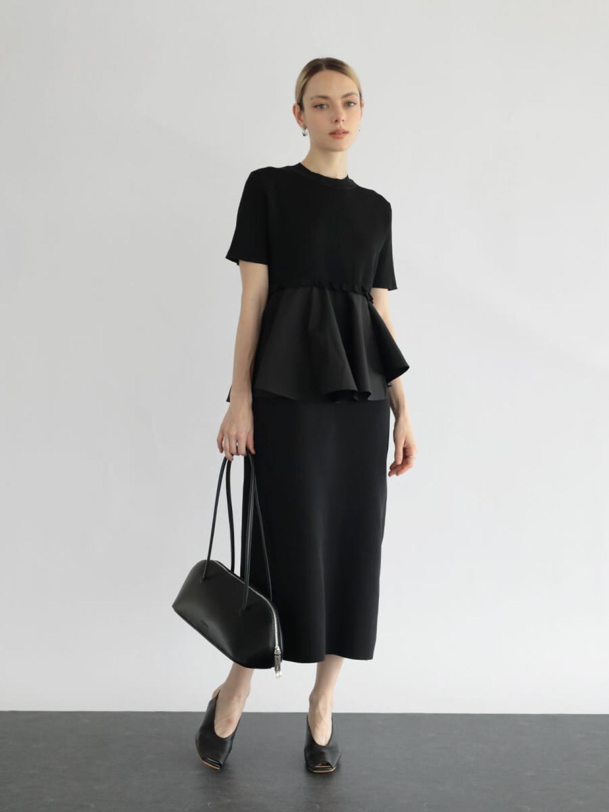 ヤマダヤ　ガルン　Aga Black 14Ｇ布帛ドッキング　ワンピース 14G布帛ドッキングOP - Aga Black - Aga｜YAMADAYA STORE