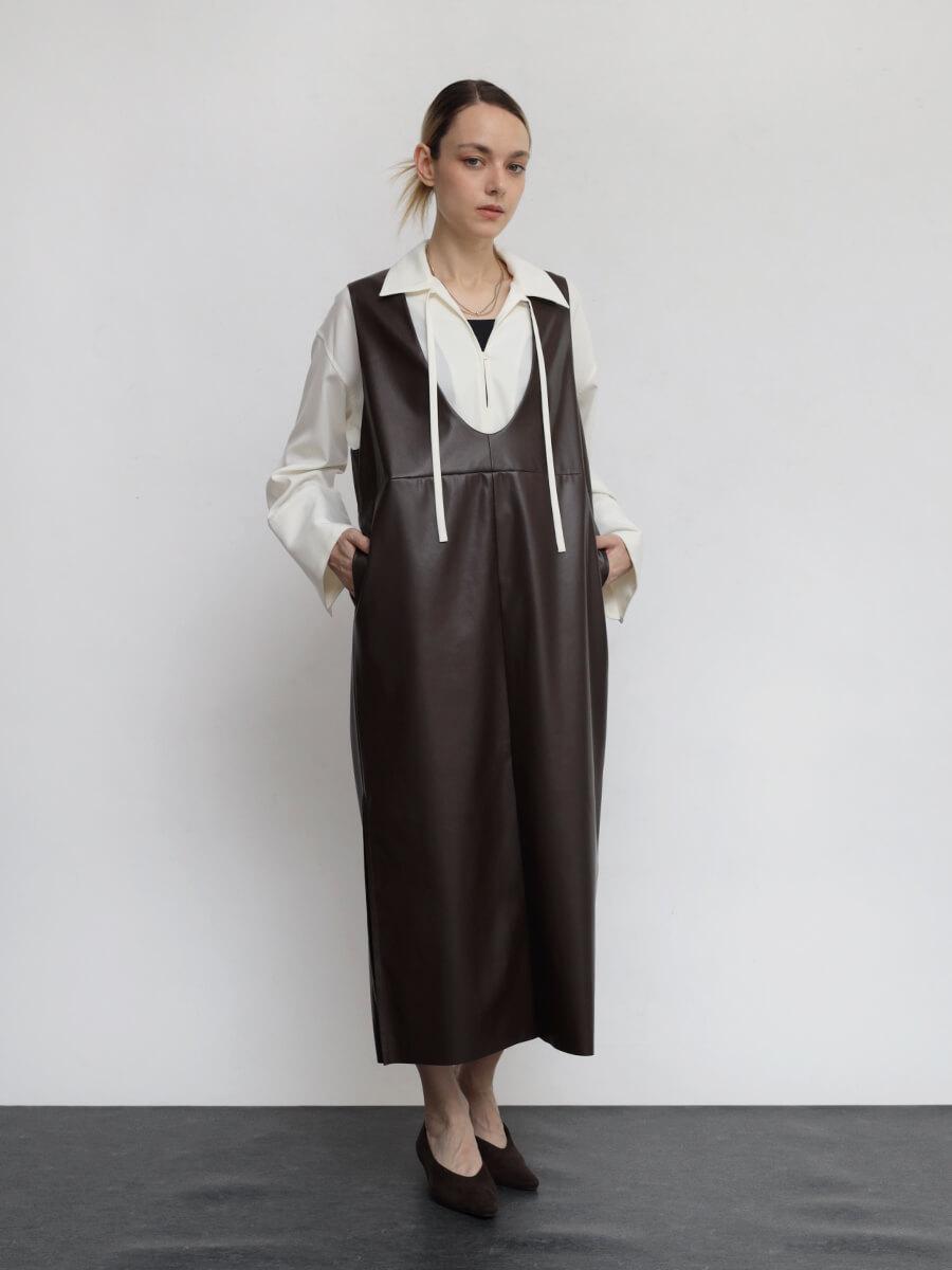 ヤマダヤ　ブラックアーガ　ロングワンピース バックジップタックロングワンピース - Aga - Aga｜YAMADAYA STORE