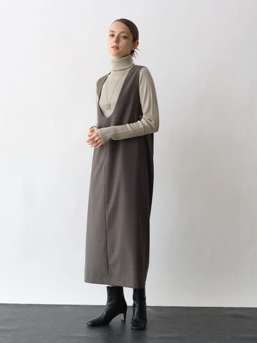 Uネックシャンブレーワンピース YAMADAYA STORE Uネックシャンブレーワンピース YAMADAYA STORE