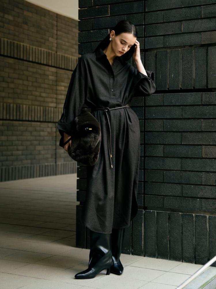 ミナペルホネン kanataシャツワンピース 長袖 2020SS mina perhonen ミナペルホネン kanata シルクコットン ワイド