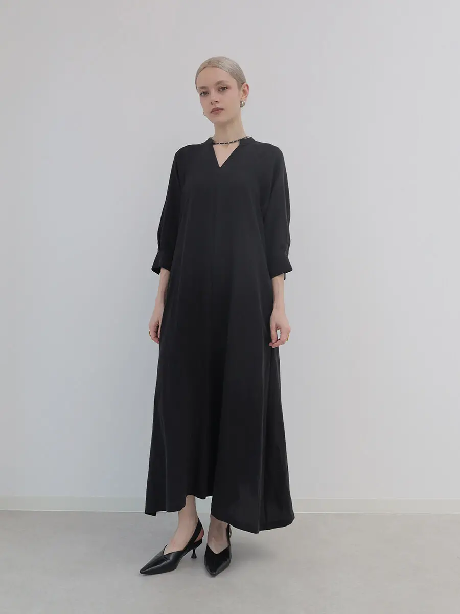 麻混タックスリーブスキッパーワンピース - Aga - Aga｜YAMADAYA STORE