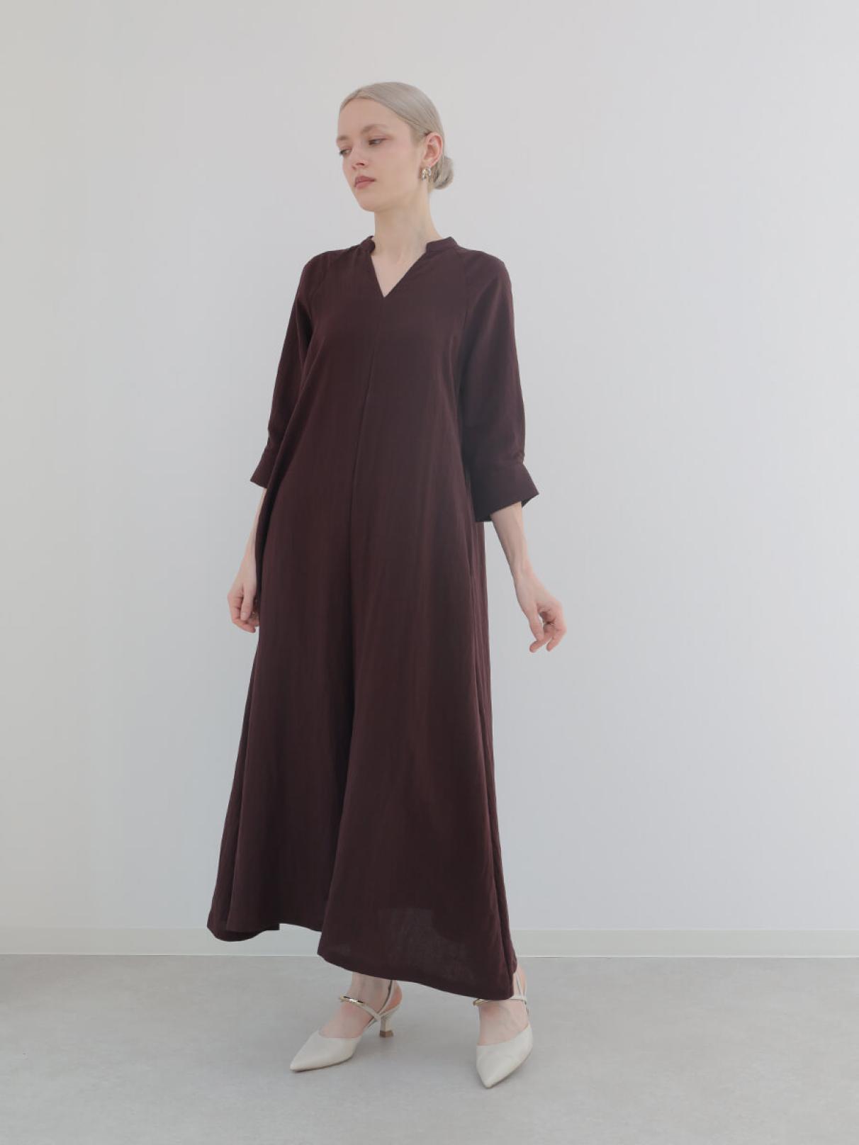 麻混タックスリーブスキッパーワンピース - Aga - Aga｜YAMADAYA STORE