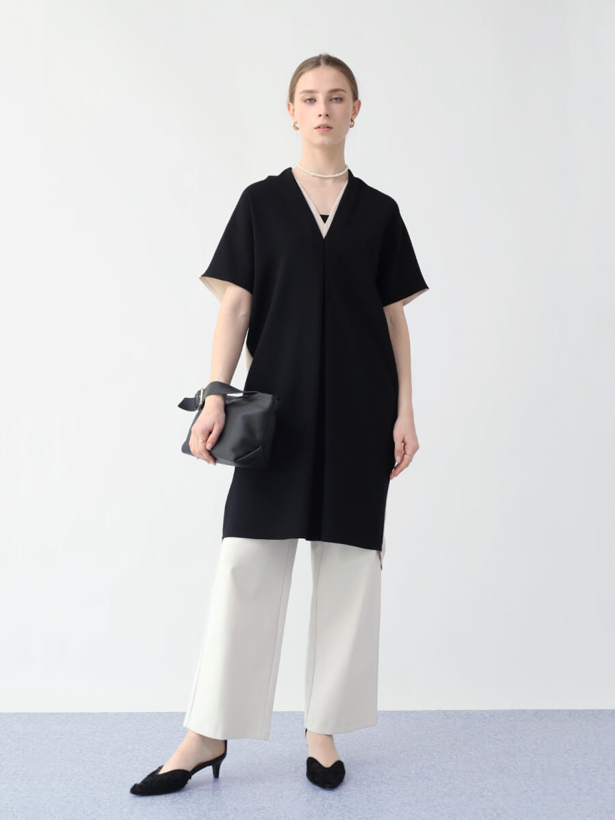 二重Ⅴネックバイカラーワンピース - Aga - Aga｜YAMADAYA STORE 