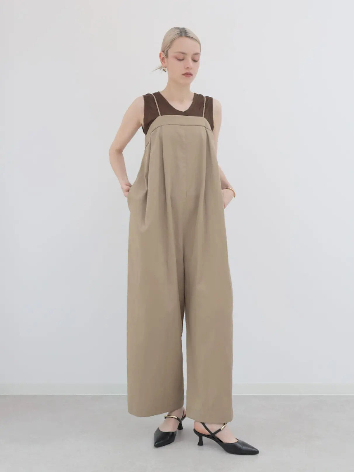 フロントタックツイルキャミサロペット - Aga - Aga｜YAMADAYA STORE