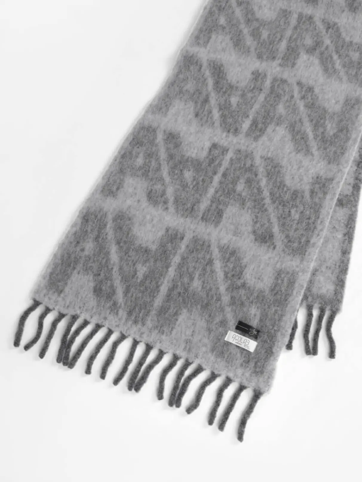 慈雨　ジャガード　ウール　フリンジ？ Agaロゴジャガードフリンジストール - Aga - Aga｜YAMADAYA STORE