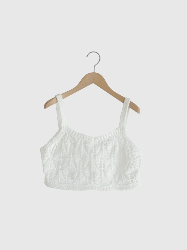 Tape yarn crochet knit bustier - FIKA. - FIKA.｜YAMADAYA STORE