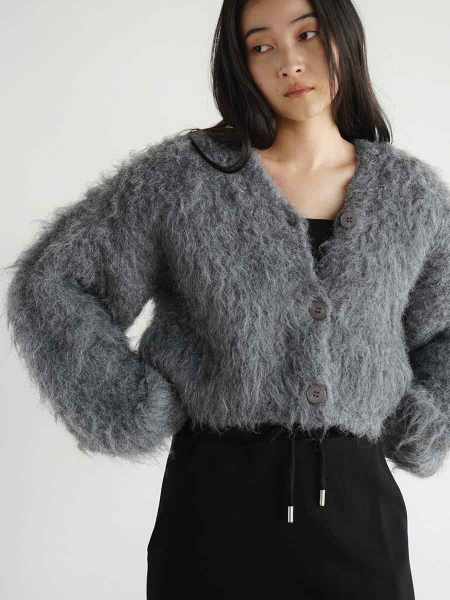 Shaggy knit cardigan