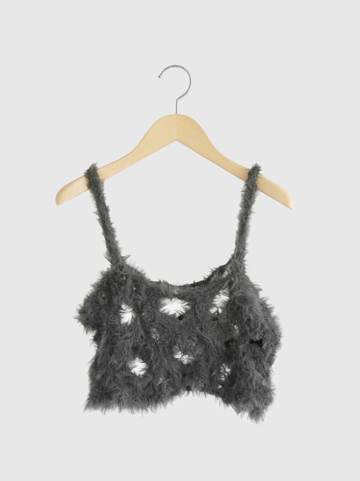 Flower motif feather knit bustier - FIKA. - FIKA.｜YAMADAYA
