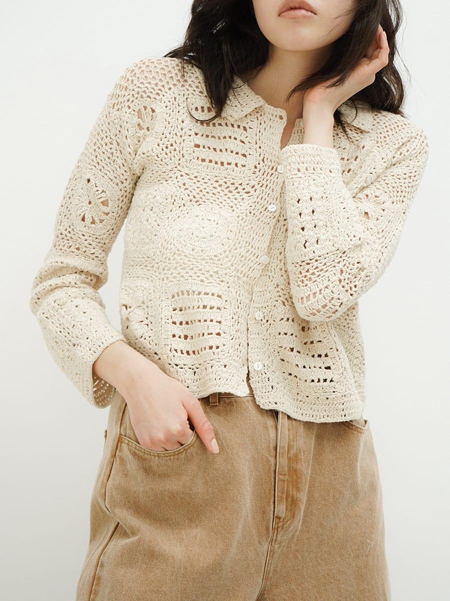 Crochet motif cardigan