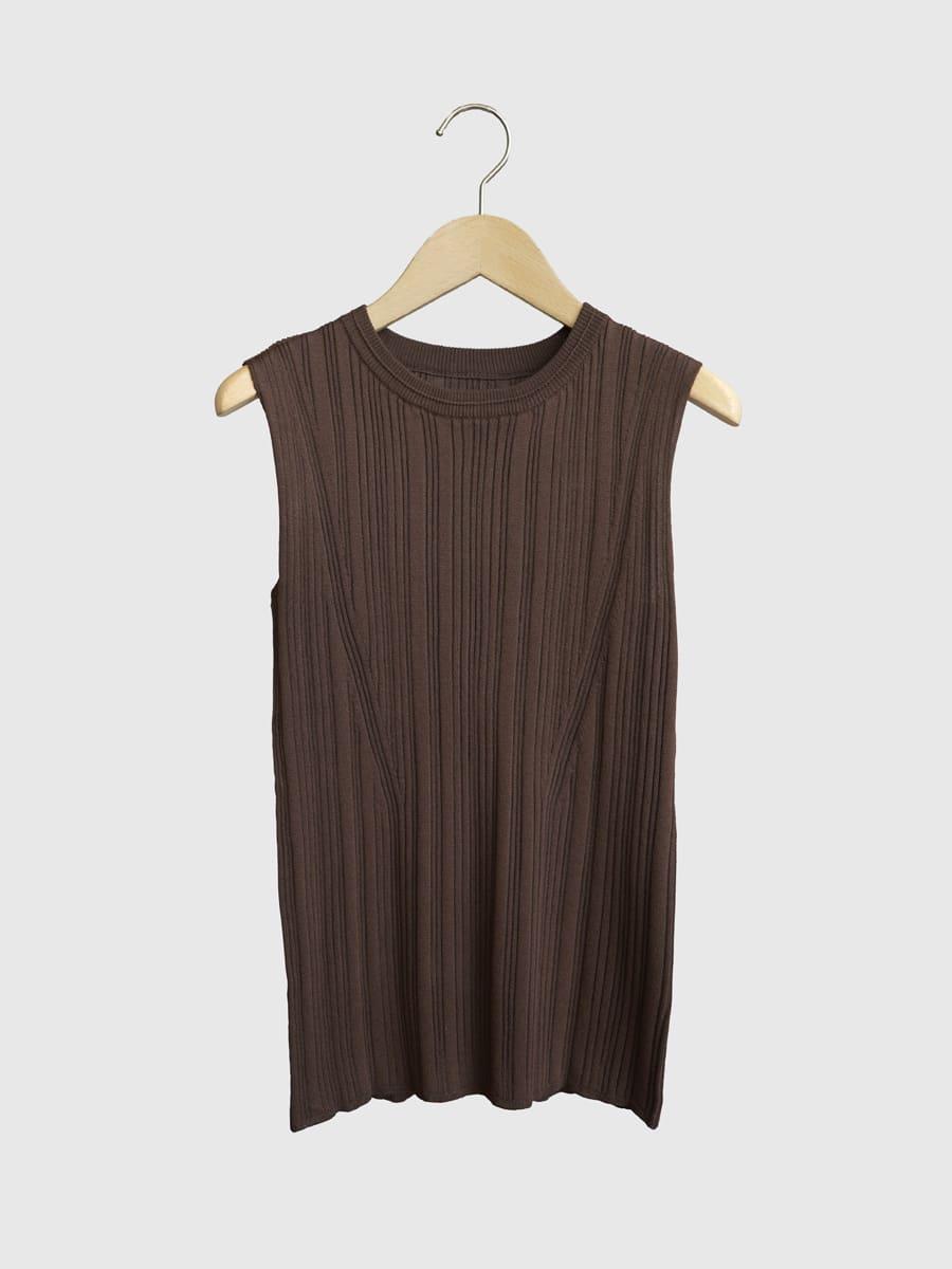 Rib sleeveless knit tank
