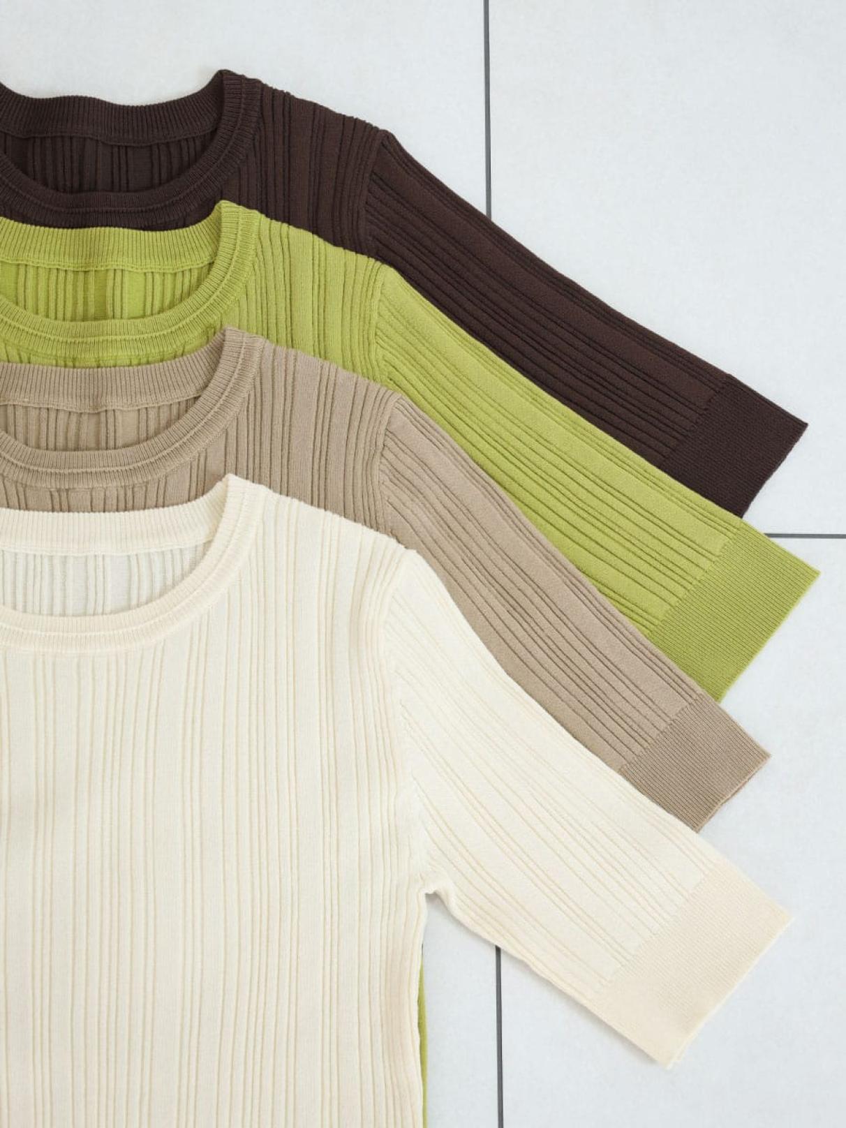 Rib short sleeve knit pullover - FIKA. - FIKA.｜YAMADAYA STORE