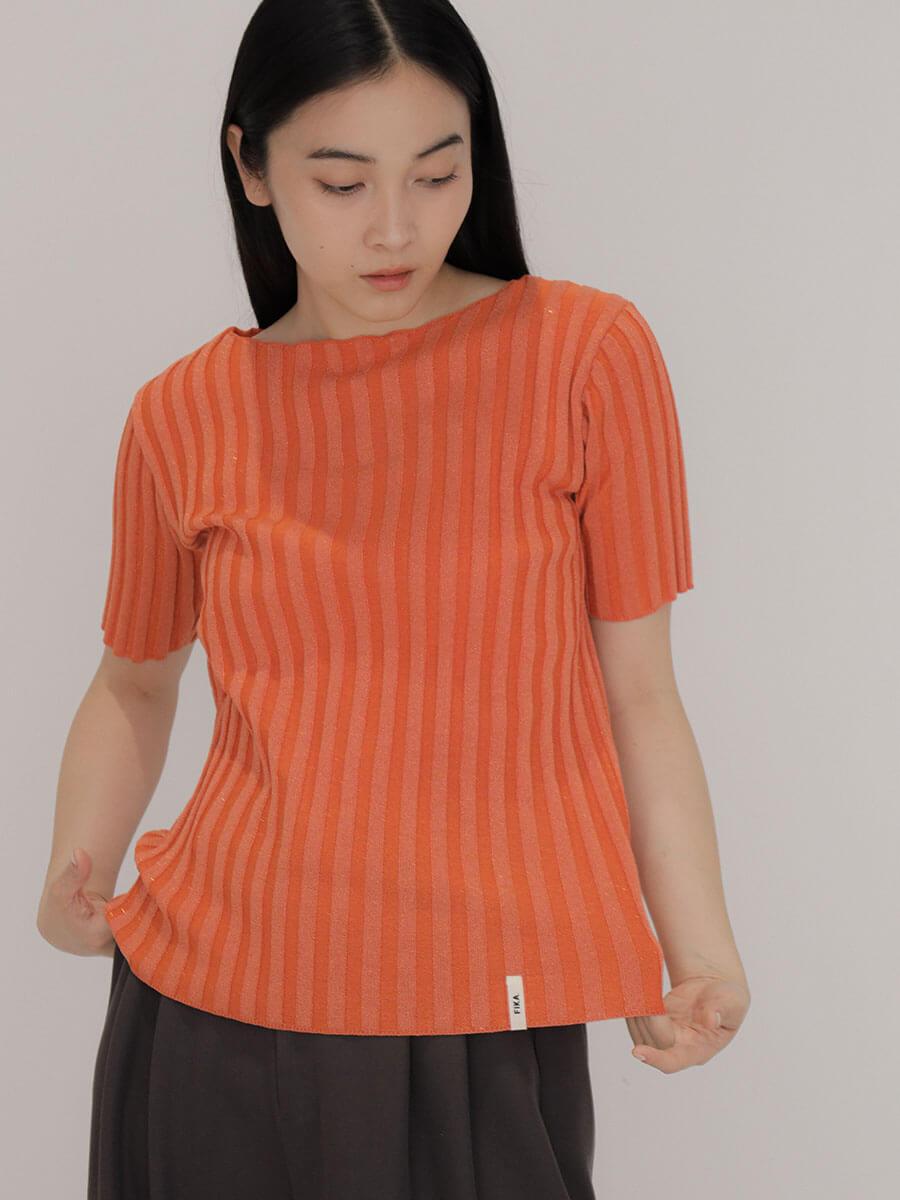 Glitter rib knit top