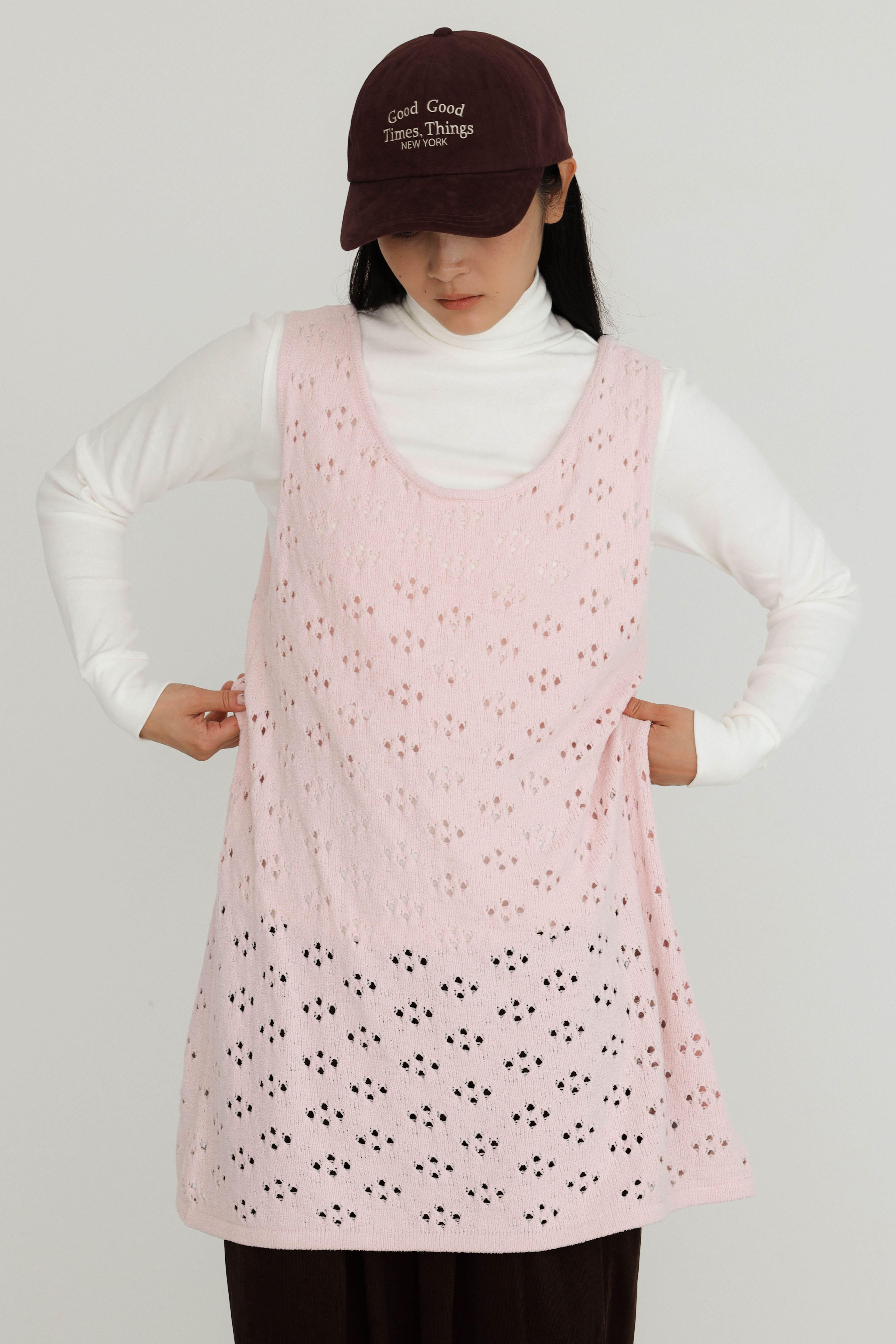 Crochet knit tank tunic