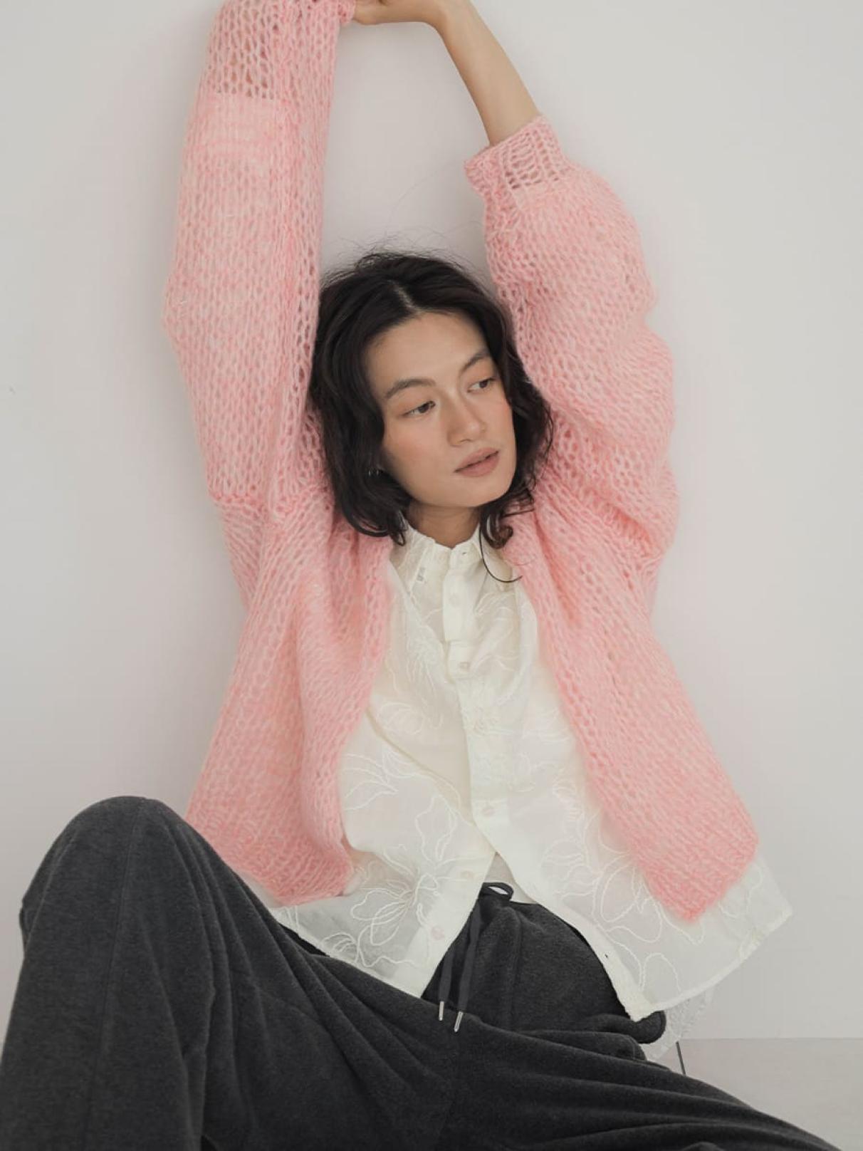 Mohair blend knit cardigan - FIKA. - FIKA.｜YAMADAYA STORE