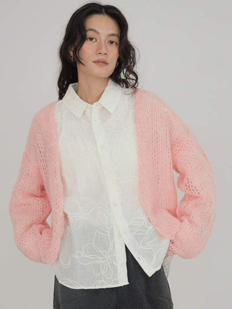Mohair blend knit cardigan - FIKA. - FIKA.｜YAMADAYA STORE
