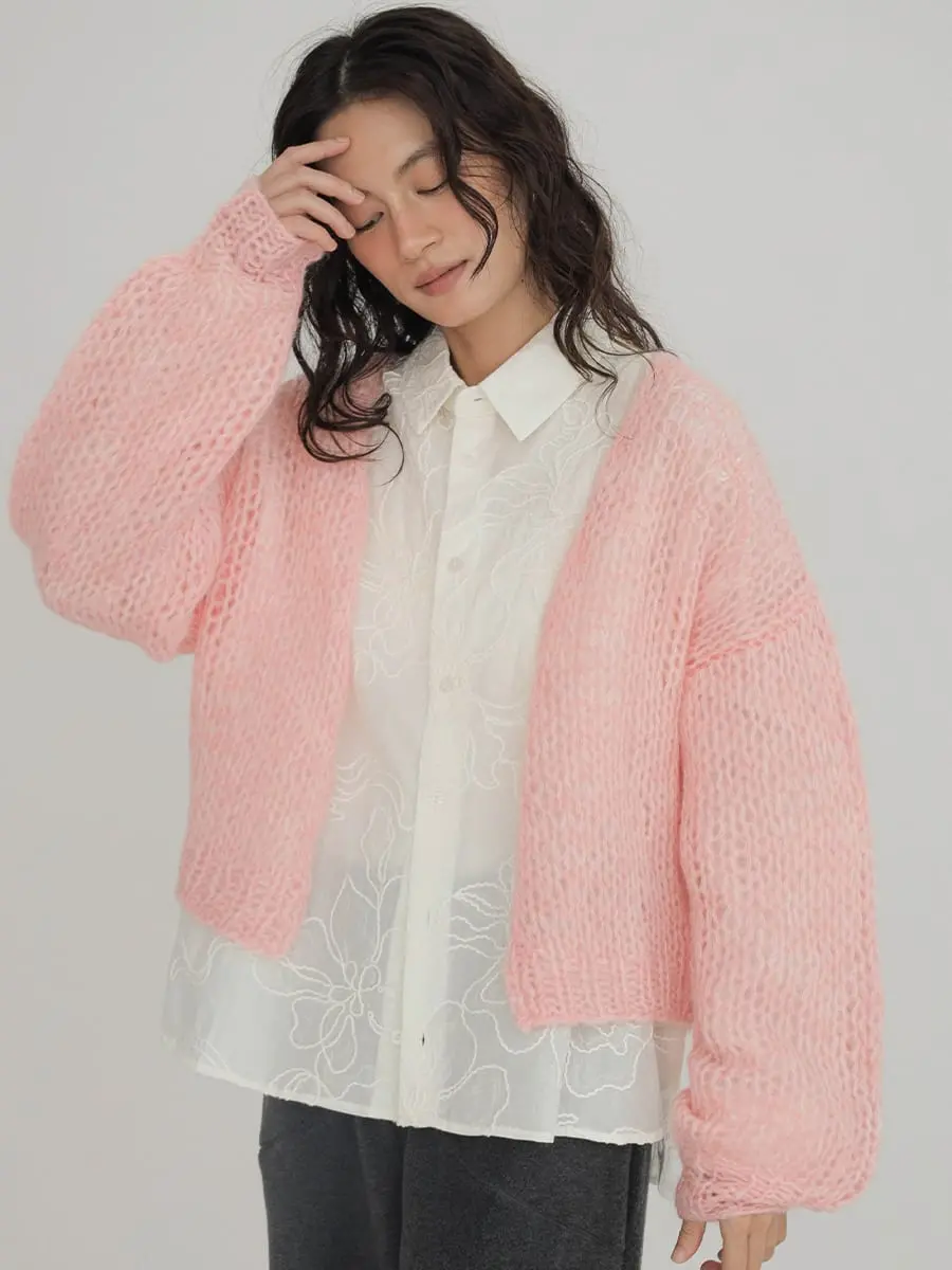 Mohair blend knit cardigan - FIKA. - FIKA.｜YAMADAYA STORE