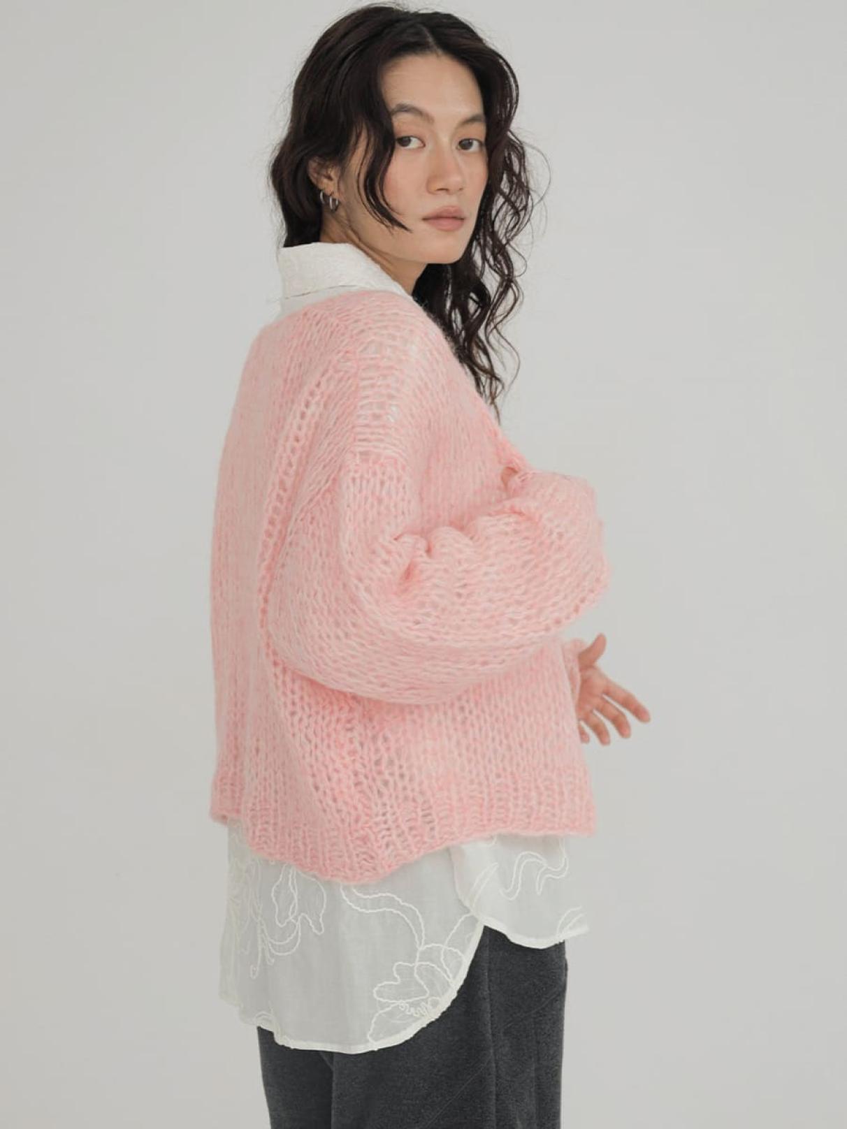 PRADA モヘア混 ニットカーディガン サイズLピンク Mohair blend knit cardigan - FIKA. - FIKA.｜YAMADAYA STORE