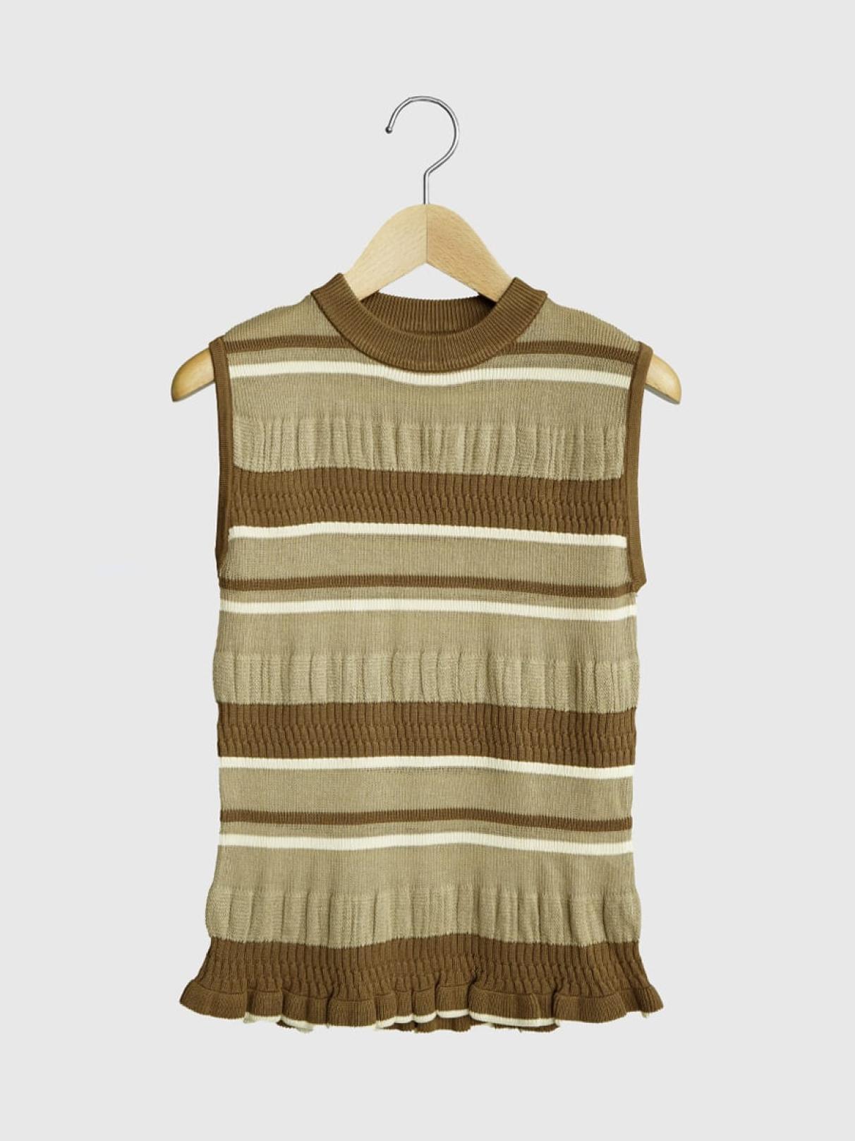 Multi stripe sleeveless knit top - FIKA. - FIKA.｜YAMADAYA STORE