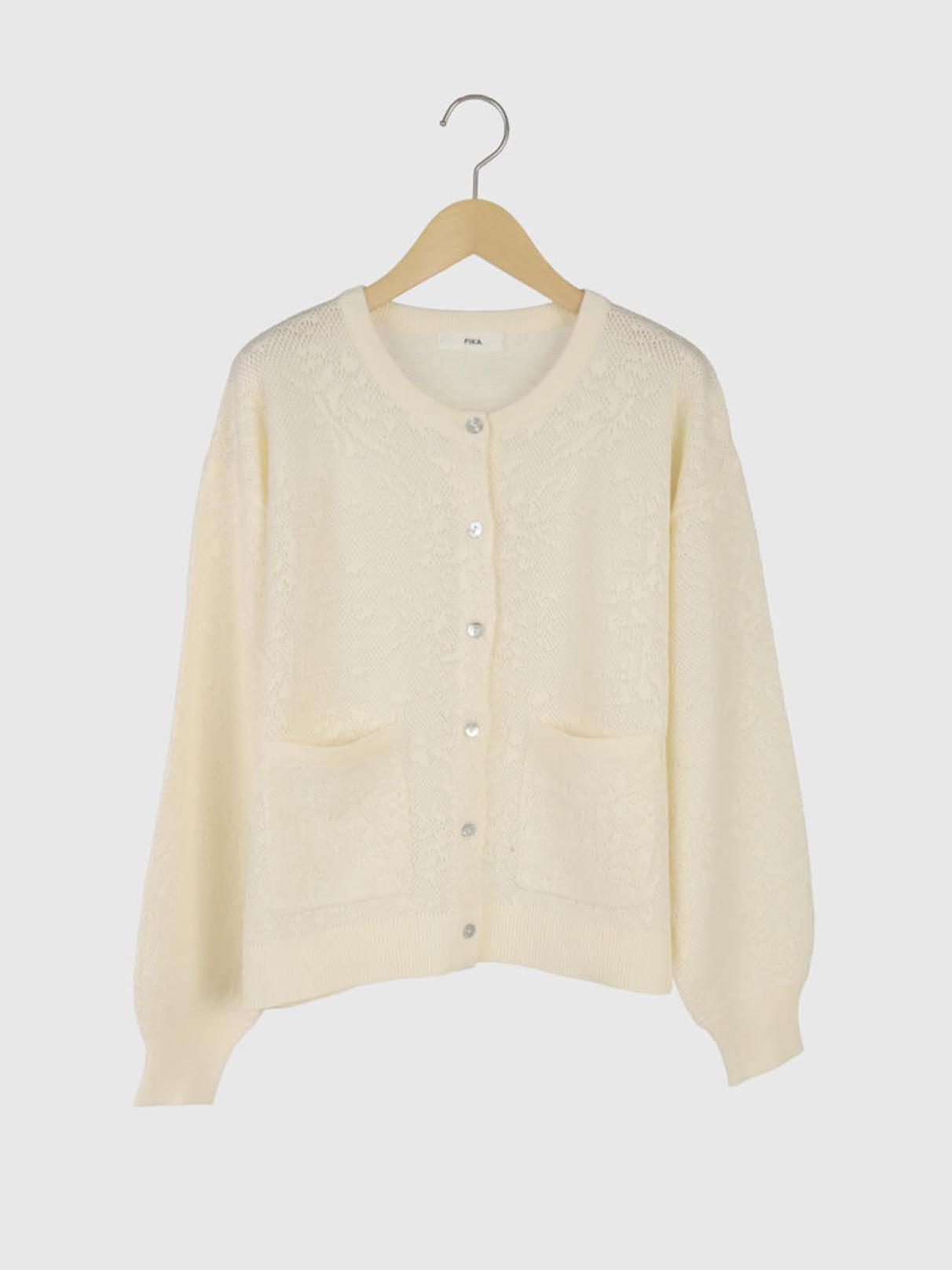 Openwork knit cardigan - FIKA. - FIKA.｜YAMADAYA STORE