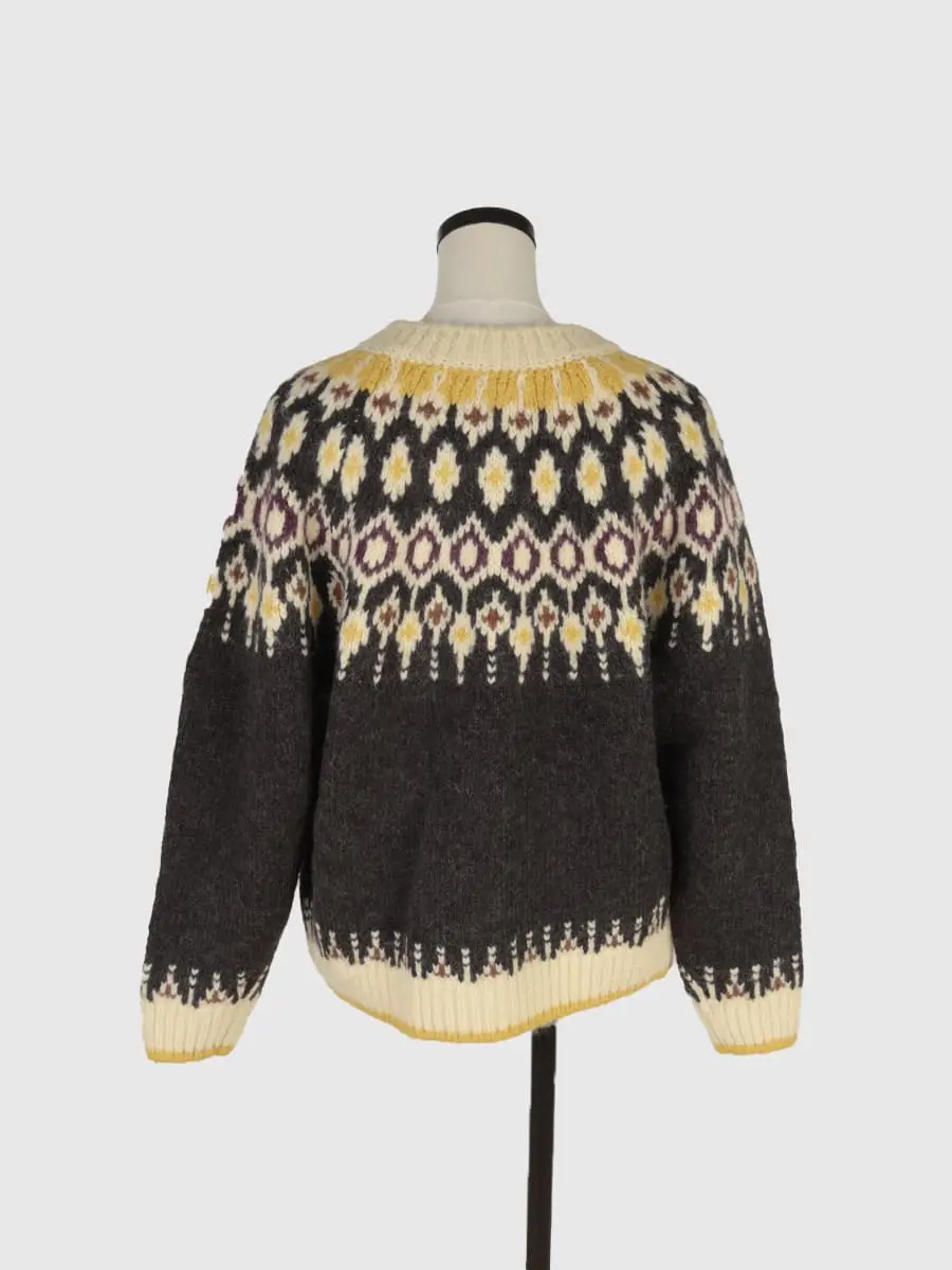 Aurora Nordic Cardigan - GREEN BUTTER - FIKA.｜YAMADAYA STORE