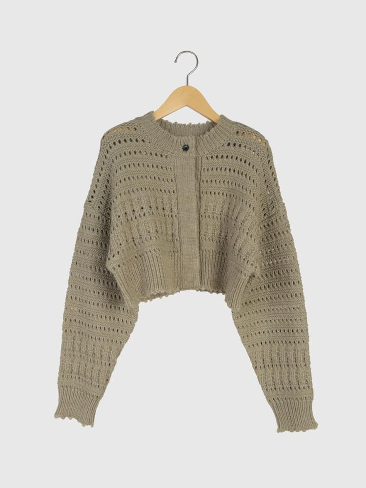 Open-knit short cardigan - FIKA. - FIKA.｜YAMADAYA STORE