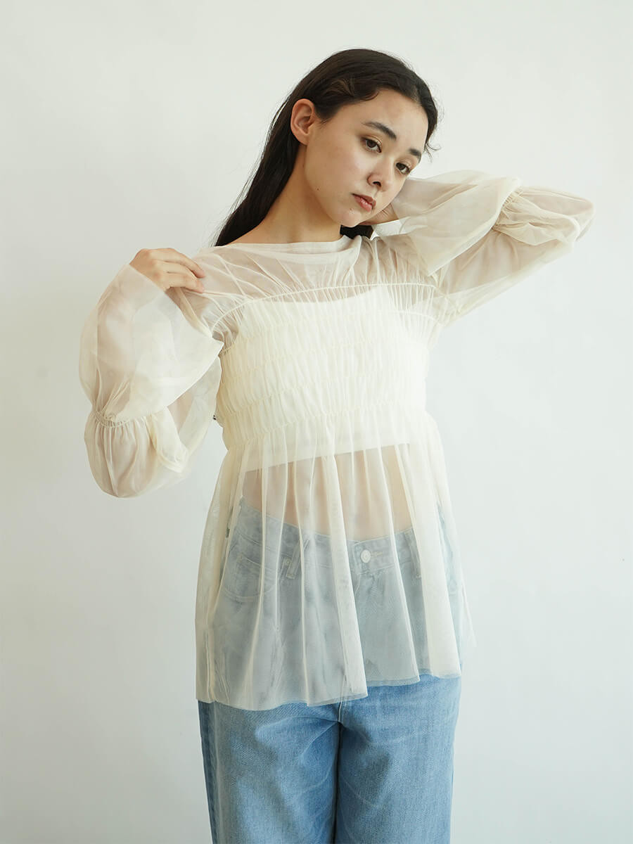 Tulle gathered tunic YAMADAYA STORE Tulle gathered tunic YAMADAYA STORE