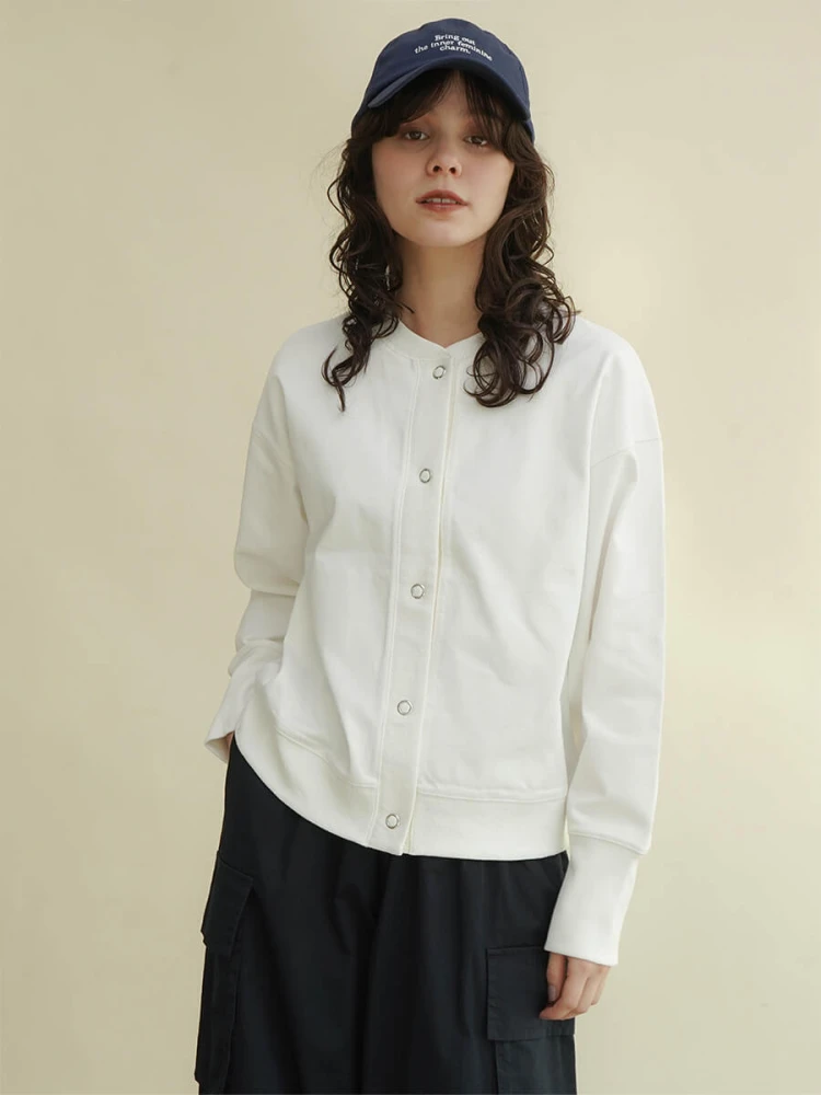 Cotton snap button cardigan - FIKA. - FIKA.｜YAMADAYA STORE