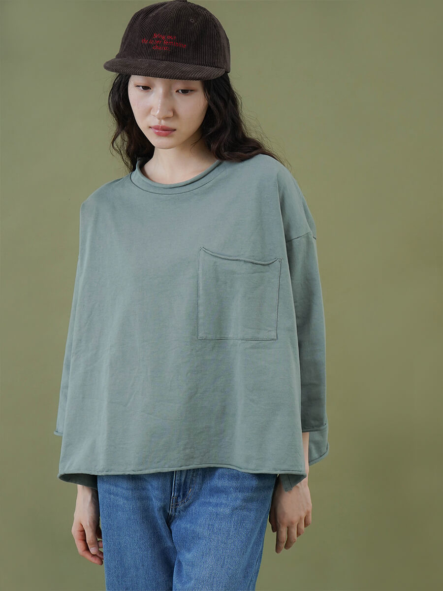 Cut off front pocket T-shirt YAMADAYA STORE Cut off front pocket T-shirt YAMADAYA STORE