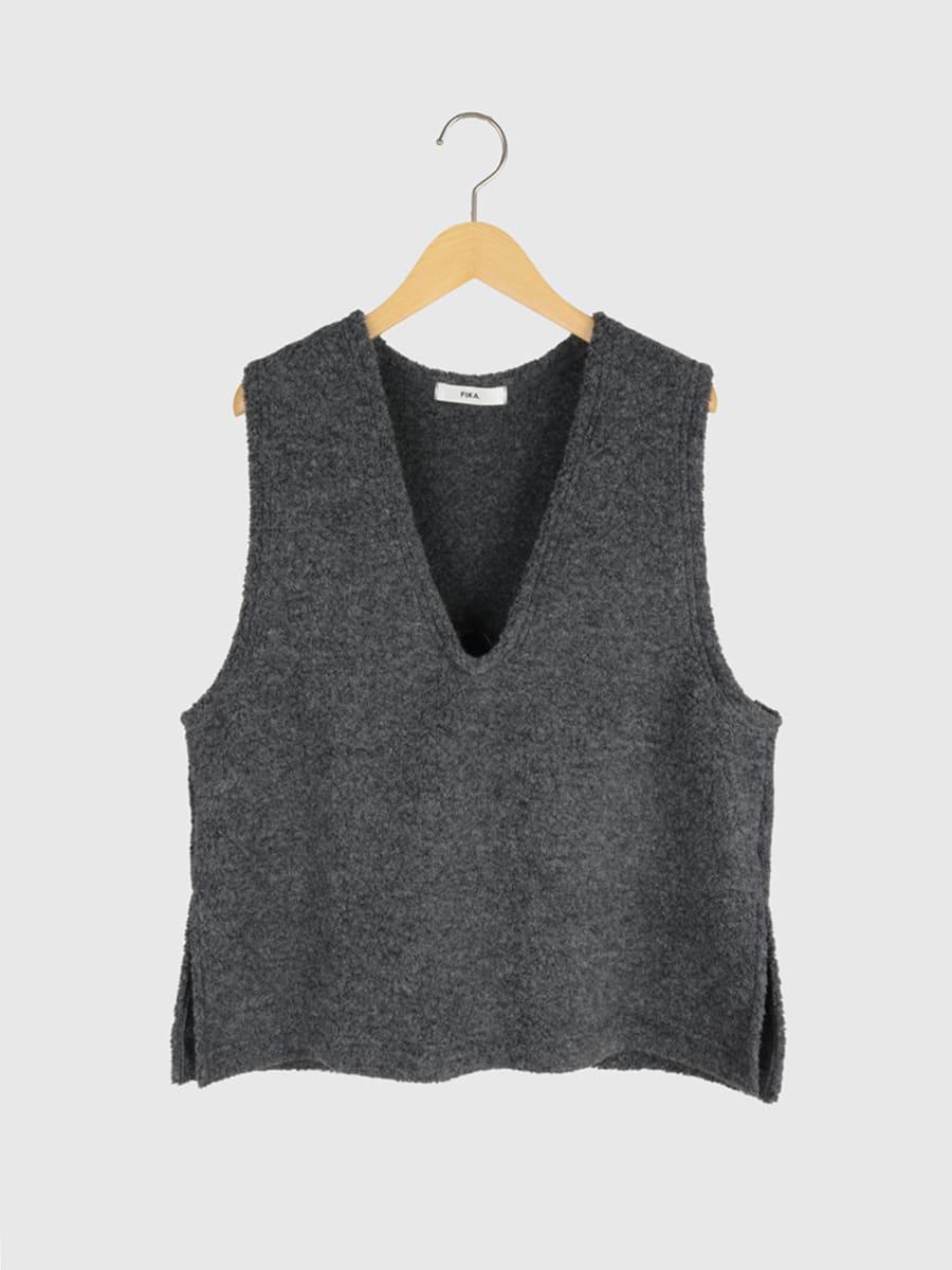 Wool blend v-neck vest