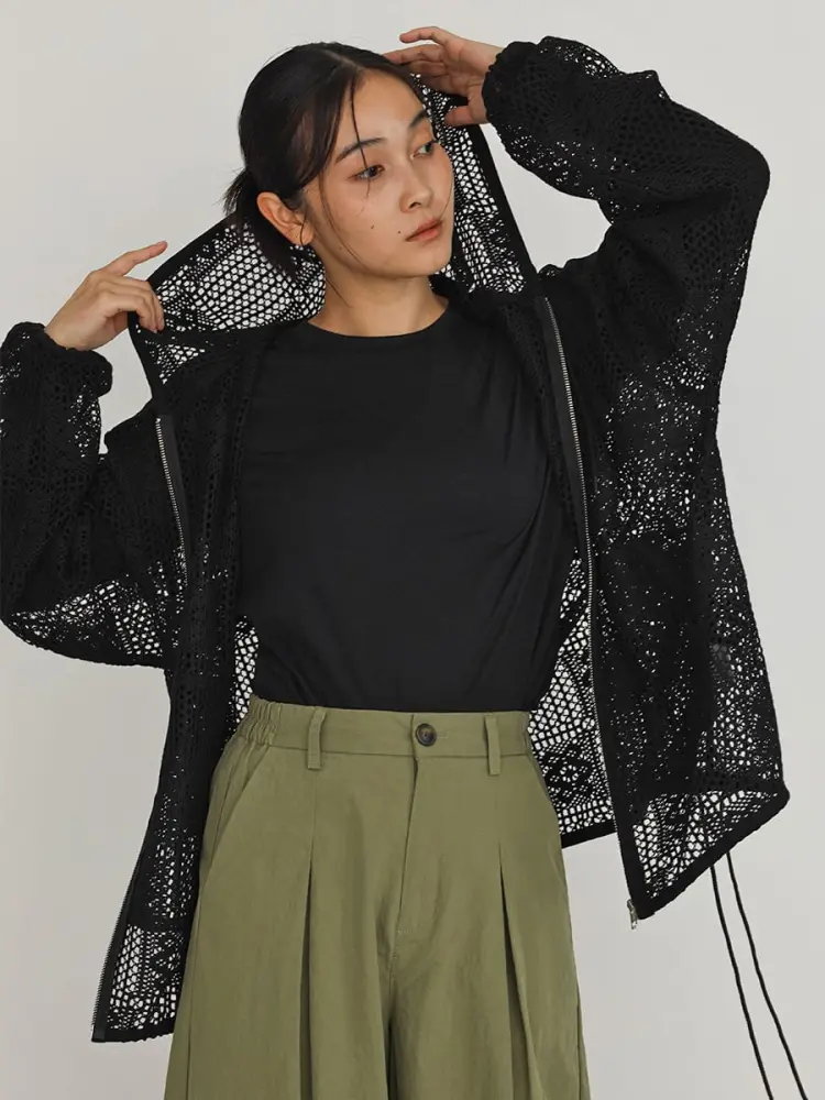 Crochet zip hoodie - FIKA. - FIKA.｜YAMADAYA STORE
