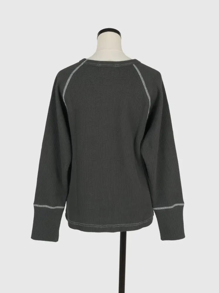 Waffle long sleeve pullover - FIKA. - FIKA.｜YAMADAYA STORE