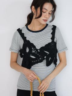 Flower crochet knit Bustier - FIKA. - FIKA.｜YAMADAYA STORE