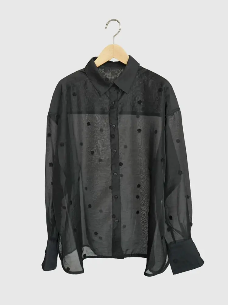 Sheer dot shirt - FIKA. - FIKA.｜YAMADAYA STORE