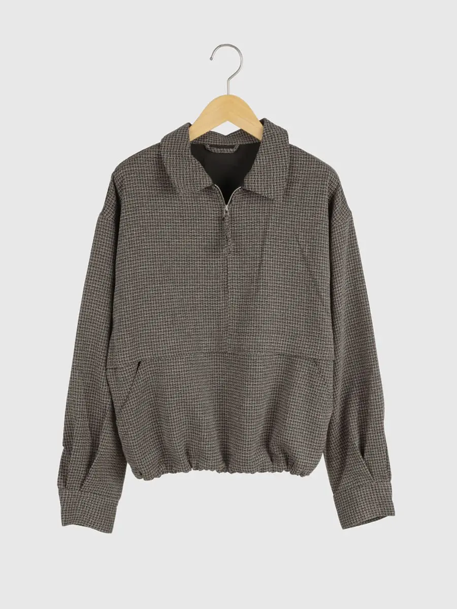 Check half-zip pullover - FIKA. - FIKA.｜YAMADAYA STORE