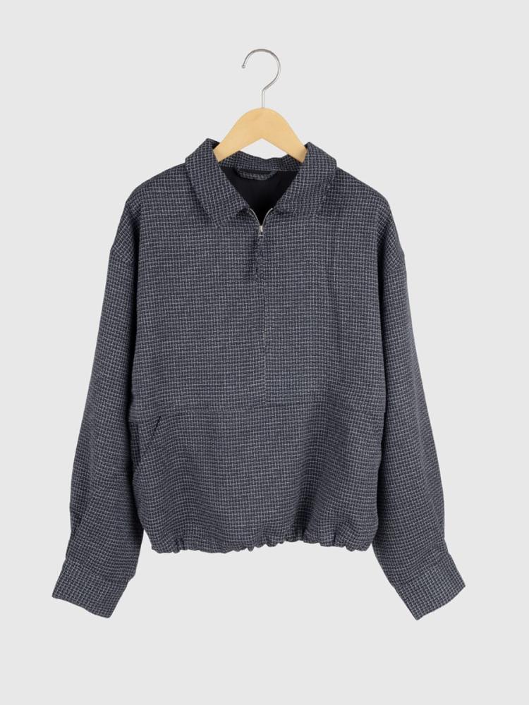 Check half-zip pullover - FIKA. - FIKA.｜YAMADAYA STORE