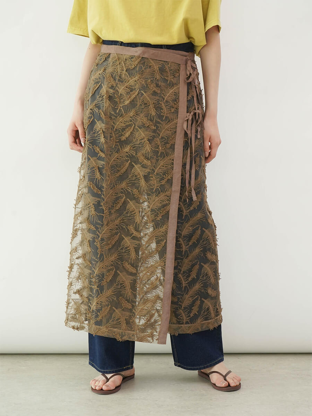 Embroidery tulle wrap skirt - FIKA. - FIKA.｜YAMADAYA STORE