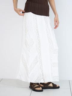 Lace panel frill skirt - FIKA. - FIKA.｜YAMADAYA STORE