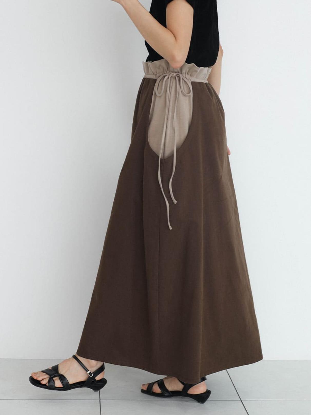Gather waist docking skirt - FIKA. - FIKA.｜YAMADAYA STORE