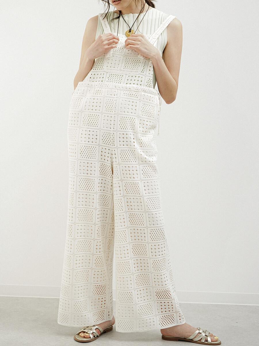 Motif  lace overalls