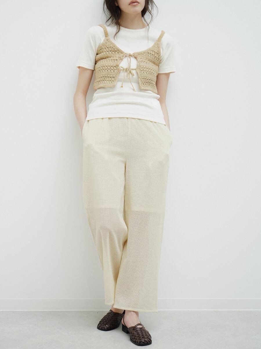 Mesh lame easy pants