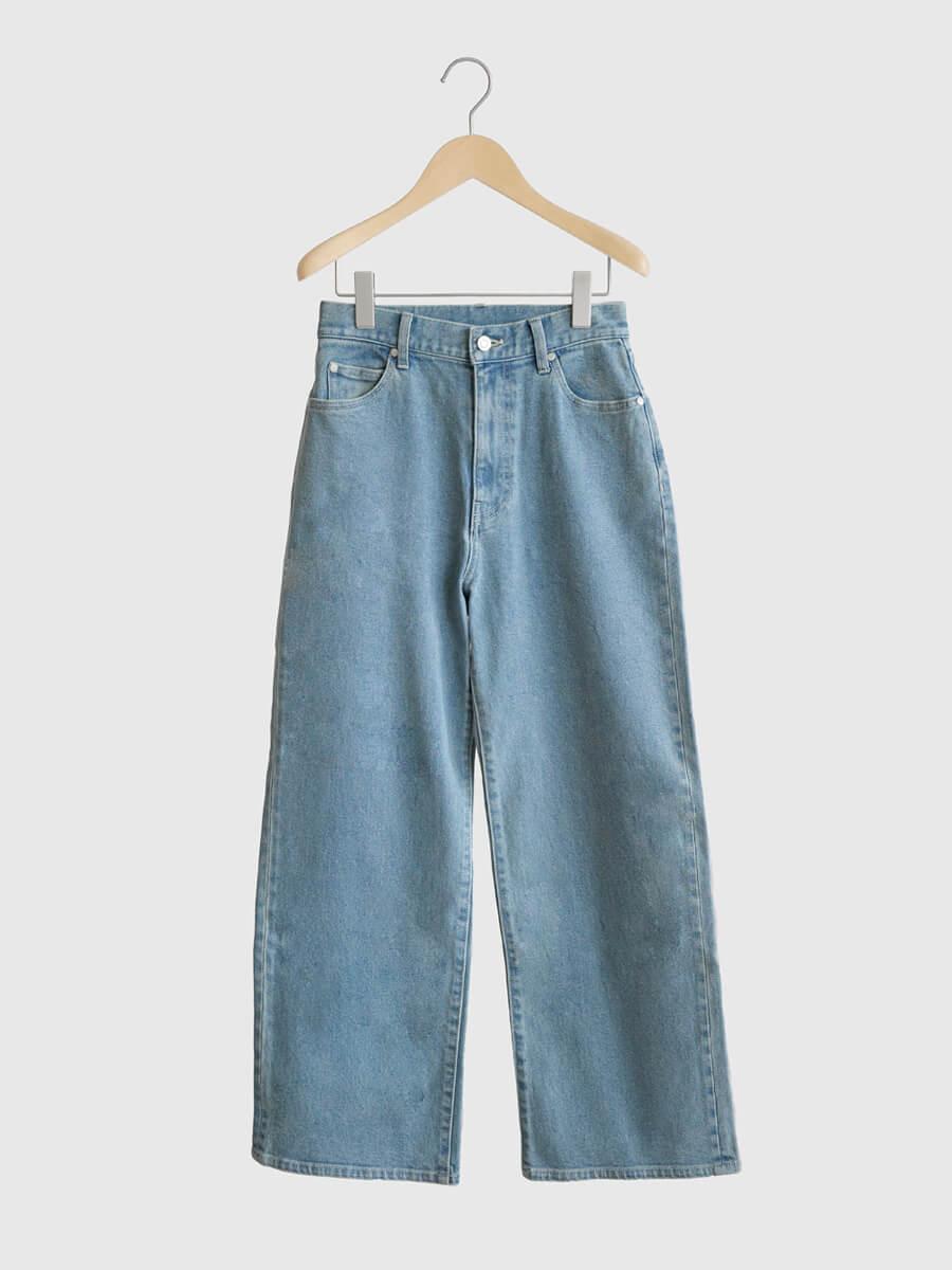 Wide-leg denim pants