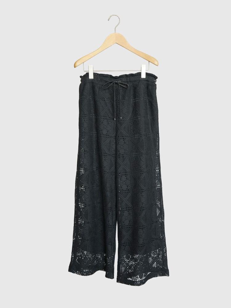 EAPHI PATTERN LACE EASY PANTS サイズ2 Crochet lace easy pants - FIKA. - FIKA.｜YAMADAYA STORE