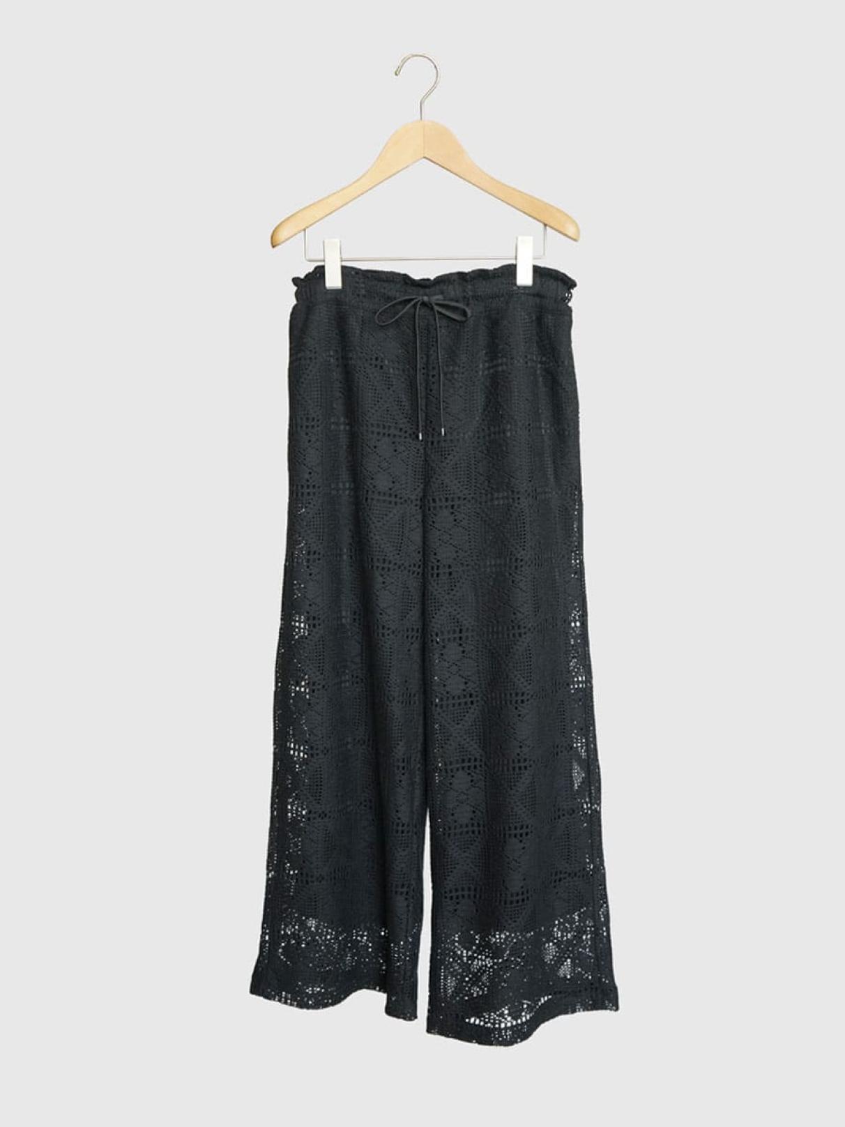 EAPHI PATTERN LACE EASY PANTS サイズ2 Crochet lace easy pants - FIKA. - FIKA.｜YAMADAYA STORE