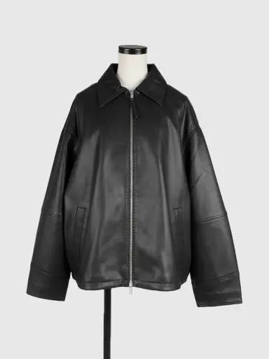 Fake leather zip blouson - FIKA. - FIKA.｜YAMADAYA STORE